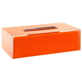 Tissue Box Cover Thermoplastic Resin Rectangular Tissue Box Cover in Orange Finish Gedy RA08-67